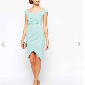 Baby Blue off shoulder cocktail dress
